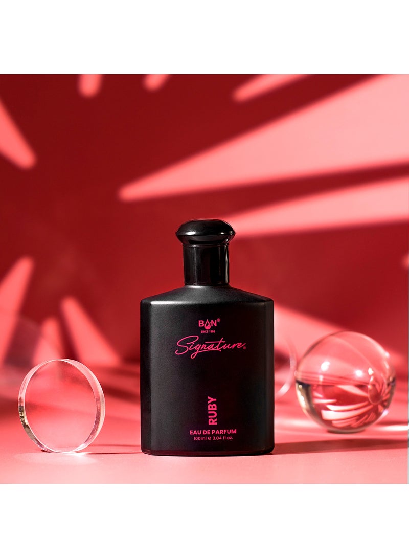 Signature Ruby Eau de Parfum for Men Long Lasting Aromatic Woody Perfume, 100ml - Image 4