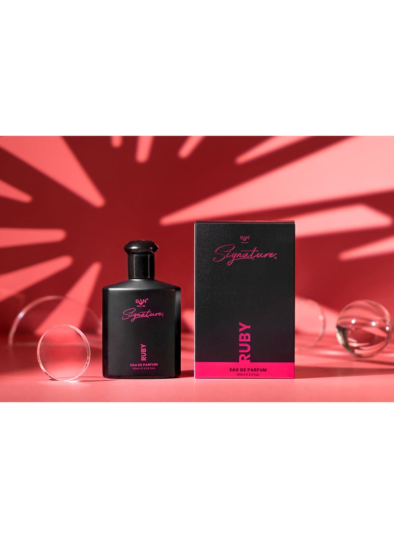 Signature Ruby Eau de Parfum for Men Long Lasting Aromatic Woody Perfume, 100ml - Image 3