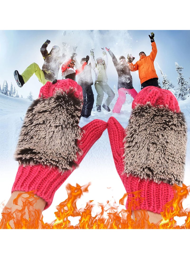 GGOOT Winter Gloves For Women Warm Glove Windproof Elastic Texting Black Gloves Gift For Womens KhG443 (Hot Pink, One Size)  - Image 3