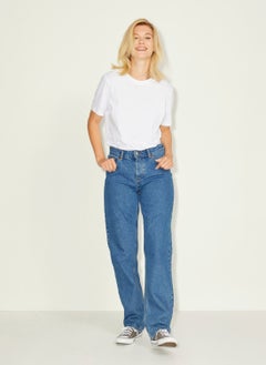 JJXX High Waist Mom Fit Blue Women's Trousers 12203730  - Image 1