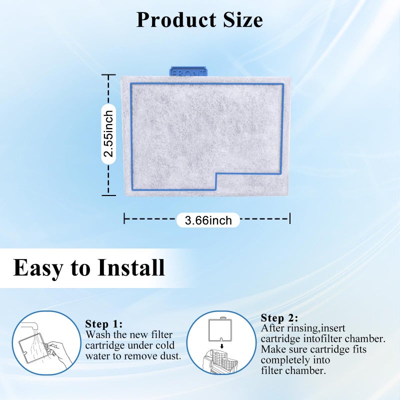 Pryitier 8 Pack Small Filter Cartridge Compatible with Aqueon Filters, Aquarium Fish Tank Filter Cartridges Replacement for QuietFlow E Internal Power Filter Size 10 and Minibow Aquarium Filters Size 1/2.5/5 - Image 3