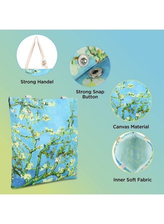 NFI essentials Canvas Printed Tote Bag for Women with Tich Button, Casual Handbag Shopping, Tote Grocery Portable Bag Eco-friendly Hobo Bag, Travel, Work, Beach, Office, College (SB-19-D2) - Image 3