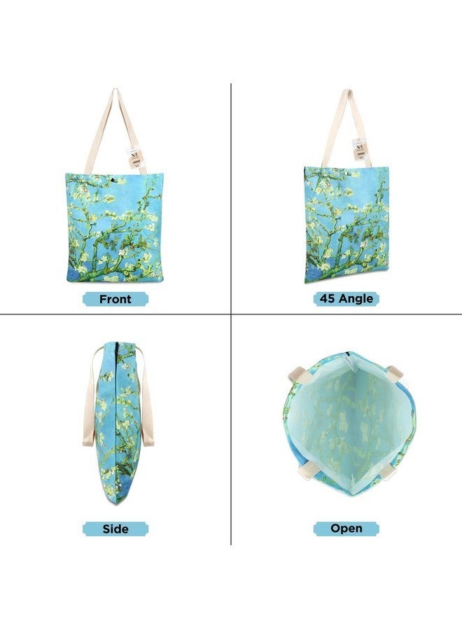 NFI essentials Canvas Printed Tote Bag for Women with Tich Button, Casual Handbag Shopping, Tote Grocery Portable Bag Eco-friendly Hobo Bag, Travel, Work, Beach, Office, College (SB-19-D2) - Image 2