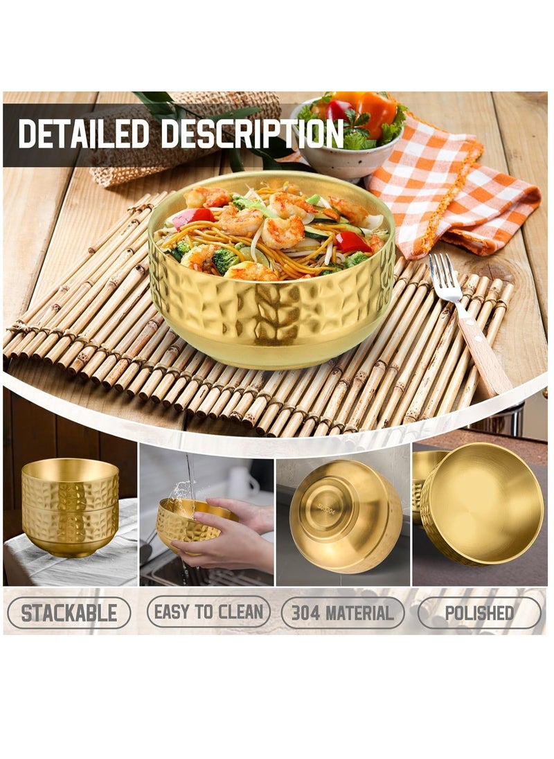 Generic - Small Bowls, Stainless Steel Double-Walled Insulated Serving Soup Bowls, 13.5 Oz Metal Ice Cream Cereal Bowl, Deep Dessert Dipping Sauce Rice Bowls for Kitchen Gold, 2 Pcs - Image 1