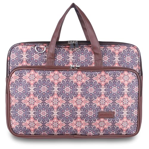 Protecta Stride Floral Printed Laptop Messenger Bag for Men and Women for Office 16 inch Use Macbook Office Briefcase Bag Print Padded Sleeve Straps Durable Design Lightweight 18L Vintage Print - Image 1