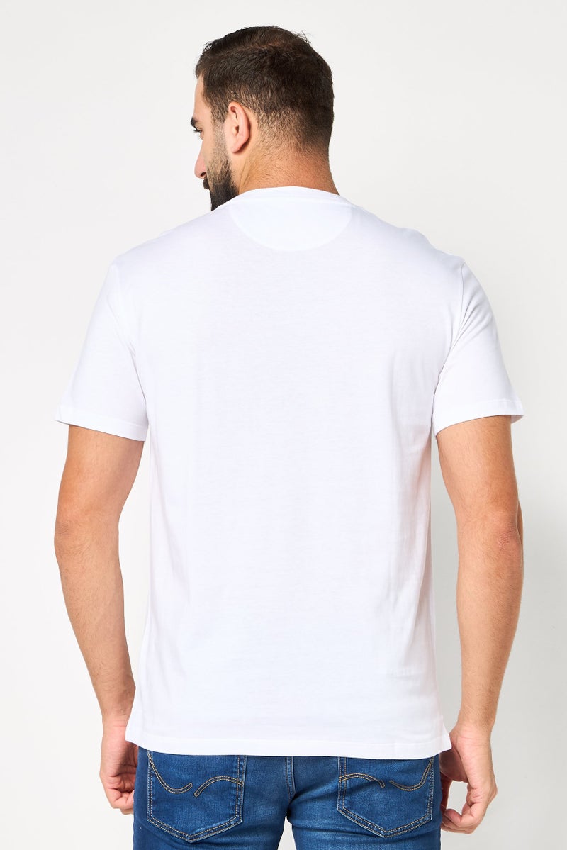 VALENTINO Men Crew Neck Short Sleeve Embroidered Logo T-Shirt, White - Image 4