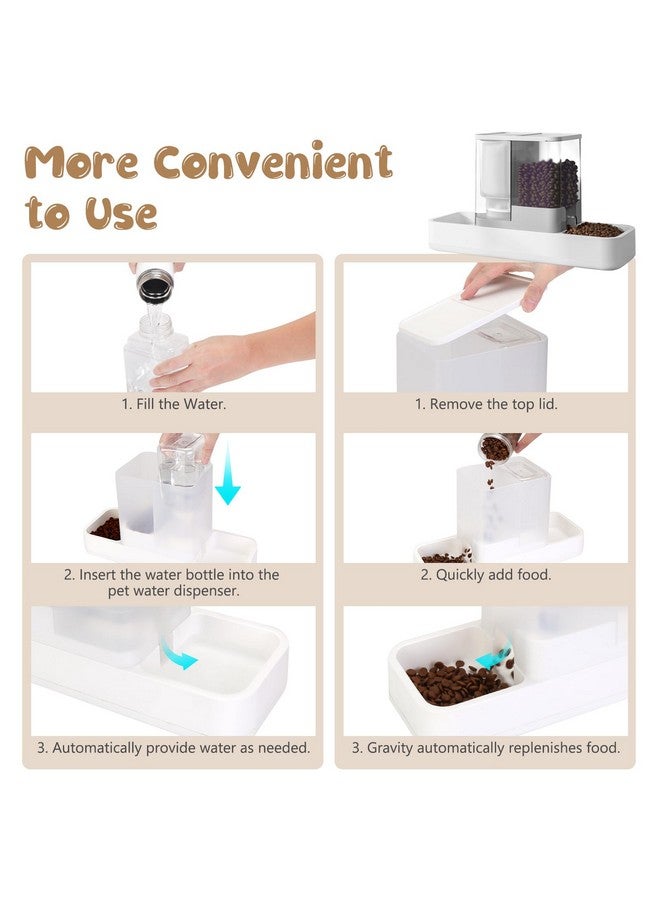 GearRoot GearRoot Automatic Cat Feeder and Water Dispenser, 2 in 1 Gravity Pet Food Feeder and Water Dispenser Detachable Cat Food Dispenser for Small Dogs and Cats, White - Image 3