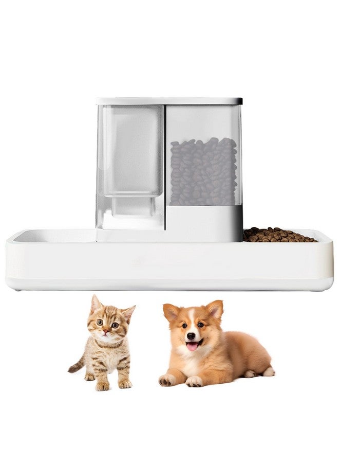 GearRoot GearRoot Automatic Cat Feeder and Water Dispenser, 2 in 1 Gravity Pet Food Feeder and Water Dispenser Detachable Cat Food Dispenser for Small Dogs and Cats, White - Image 1