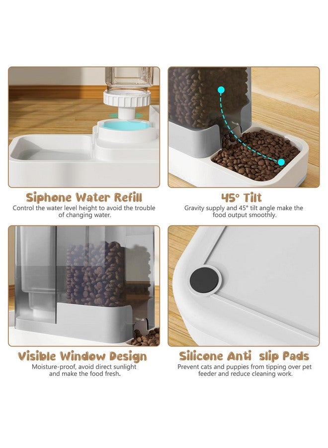 GearRoot GearRoot Automatic Cat Feeder and Water Dispenser, 2 in 1 Gravity Pet Food Feeder and Water Dispenser Detachable Cat Food Dispenser for Small Dogs and Cats, White - Image 4