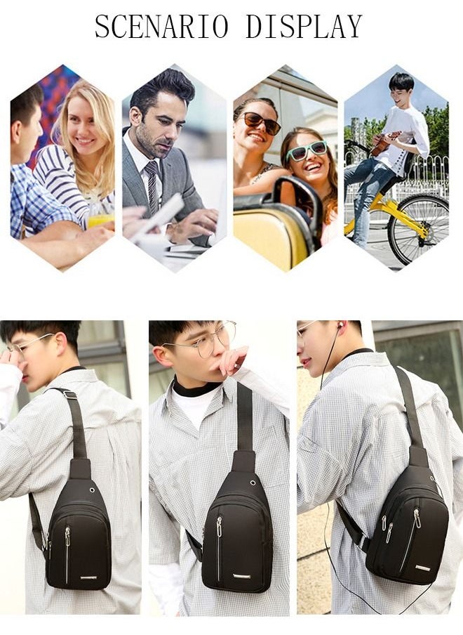 DUNISO - Waterproof Sling Bag Crossbody Backpack for Men Sling Backpack Hiking Daypack Multipurpose Cross Body Chest Bag With USB Charging Port - Image 1