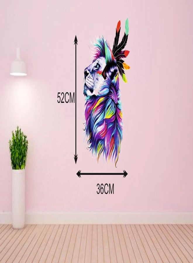 Akki Wold Beautifil Multi Lion Wall Sticker for Living Room, Kids Room, Office Size - (52CM X 36CM) - Image 4