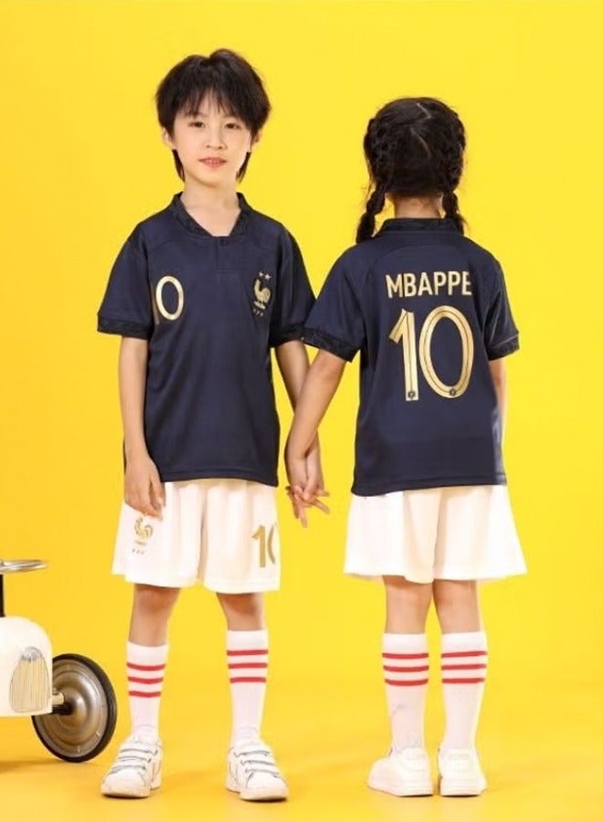 M MIAOYAN مجموعة ملابس كرة القدم الرياضية لنادي رياض الأطفال MBAPPE رقم 10 للشباب - Image 1