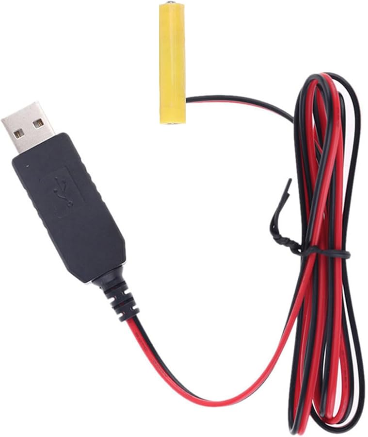 كابل إمداد طاقة 2 متر USB إلى بطارية 1.5 فولت AAA LR03 AM4 لإزالة البطارية لمصابيح LED - Image 2