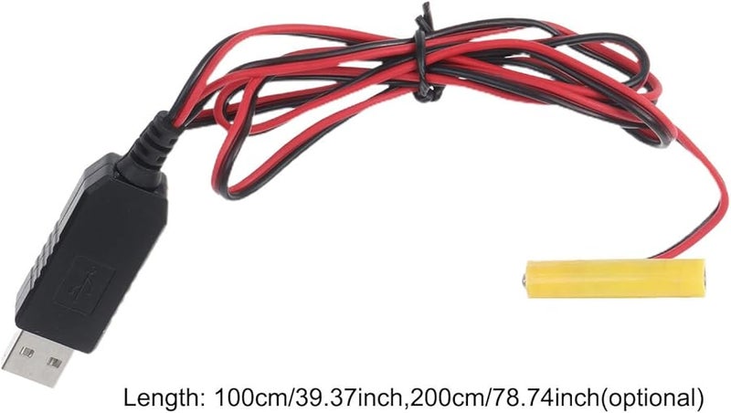 كابل إمداد طاقة 2 متر USB إلى بطارية 1.5 فولت AAA LR03 AM4 لإزالة البطارية لمصابيح LED - Image 5