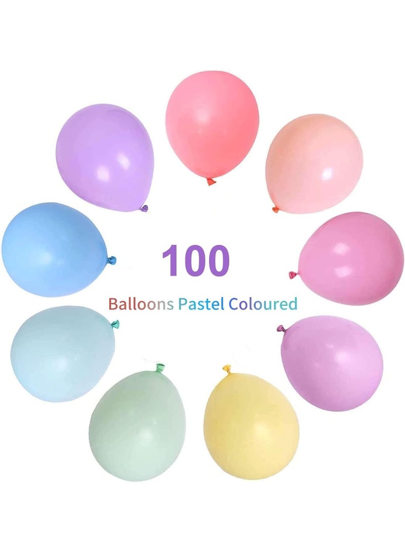 سكاي تاتش مجموعة من 100 بالون باستيل من اللاتكس الفاخر لحفلات أعياد الميلاد وحفلات استقبال المولود وحفلات الزفاف وديكورات الحفلات بألوان الماكرون الناعمة مثالية لأكاليل البالونات وخلفيات الصور - Image 2