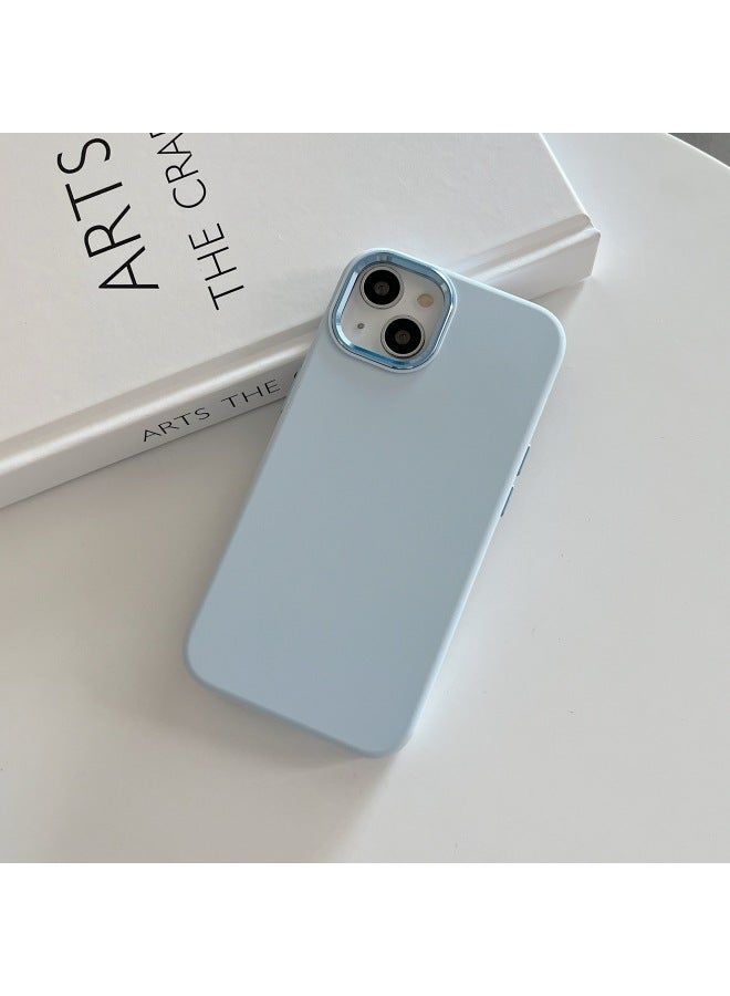 For Apple Liquid Silicone Phone Case Metal Ring Advanced Sense Solid Color Skin Friendly Multiple Models Available
