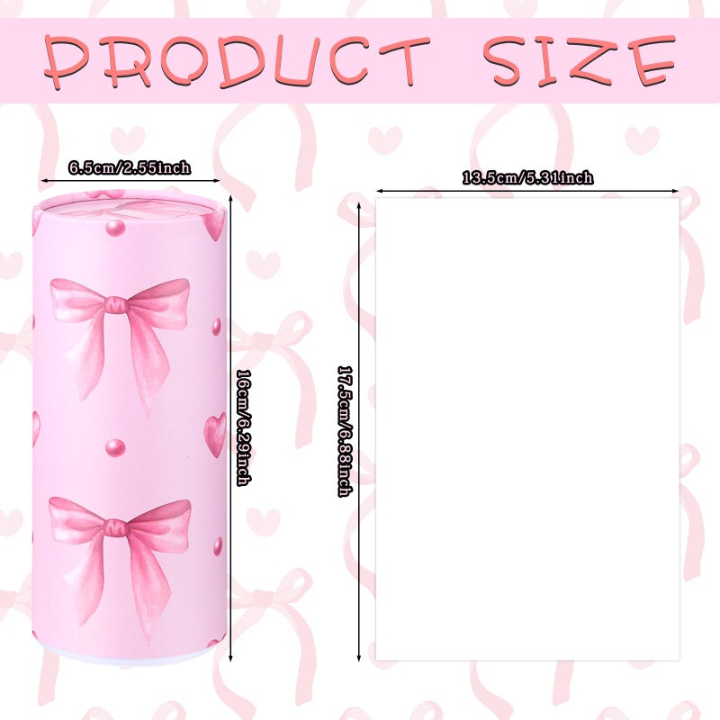Yoande 4 Pack Car Tissue Holder with Facial Tissues Travel Tissue Tubes Box Round Cylinder Container for Car Cup Holder Home Bathroom Office Wedding Gifts Decor(Pink Bow) - Image 2