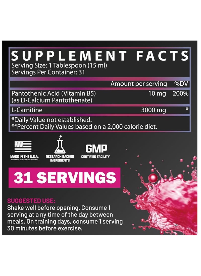 Nutrex Research - L-CARNITINE 3000 LIQUID PASSIONFRUIT GUAVA 465ML 31 SERVINGS - Image 1