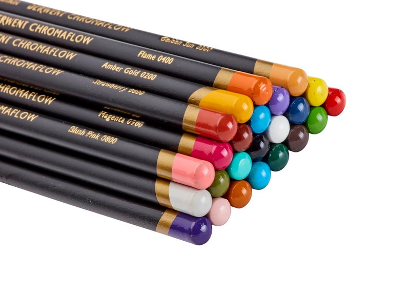 Derwent Chromaflow Coloured Pencils Tin, Vibrant & Blendable, Ideal for Drawing & Sketching, Wax-Based, Professional Quality - 2305857 (Set of 24) - Image 3