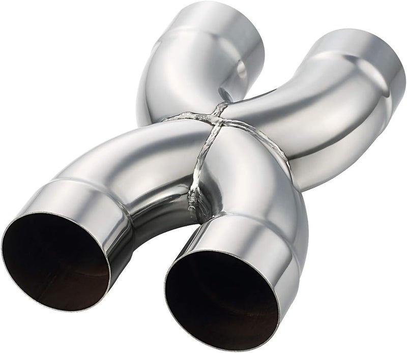 LCGP Universal 3" In/Out Crossover X Pipe 12" Length Stainless Steel Exhaust Pipe - Image 3