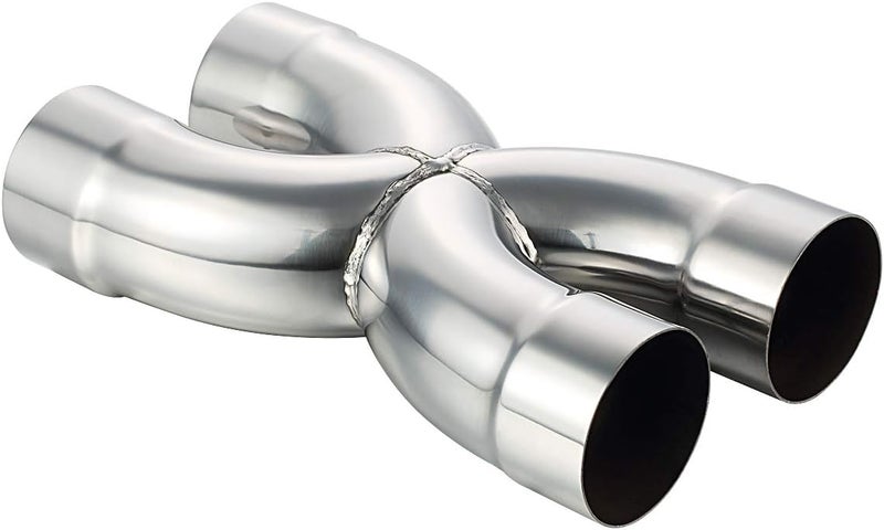 LCGP Universal 3" In/Out Crossover X Pipe 12" Length Stainless Steel Exhaust Pipe - Image 5