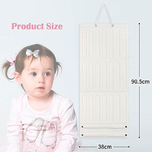 JOYMOMO Bow Holder Organizer for Girls - Hanging Hair Accessories Storage for Headbands, Clips, Ties, Scrunchies (Without Bows) (Beige) - Image 3