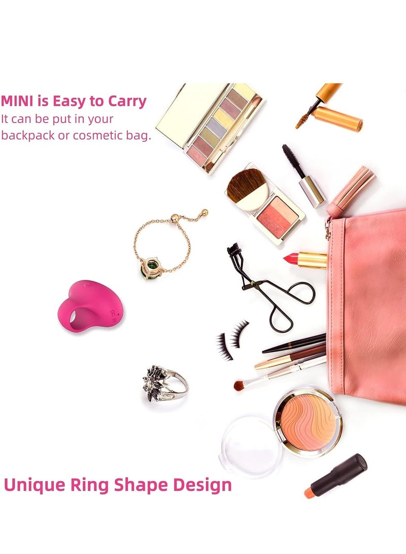 Compact Vibrating Face & Eye Massager, Portable Travel Pocket USB Rechargeable, Personal Massager Facial Muscle Firming Anti-Aging Relieves Eye Dark Circles, Puffiness, Fatigue (Rose Red) - Image 5