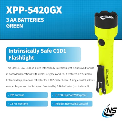 Nightstick XPP-5420GX UL913 Intrinsically Safe Flashlight, Green/Black - Image 2
