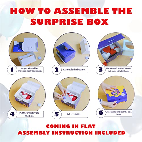 FETTIPOP Gift Box Surprise Exploding Confetti Kit (Black Premium) Happy Birthday, Prank Pop Up 7.2x5.5x4.3 in. - Image 5