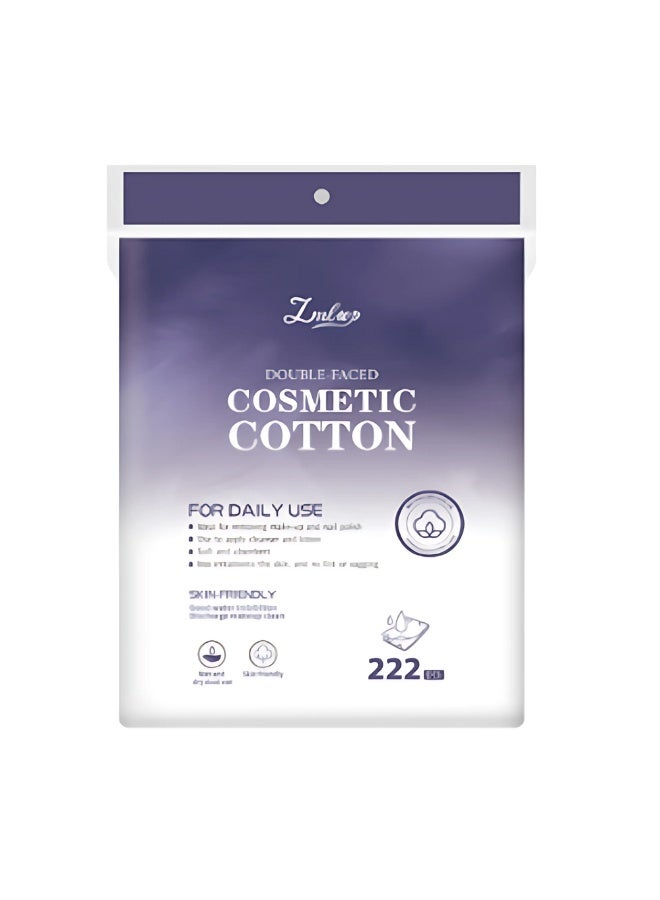 ضمادات قطنية مزدوجة الوجه لإزالة المكياج وطلاء الأظافر - 222 ضمادة - Image 1