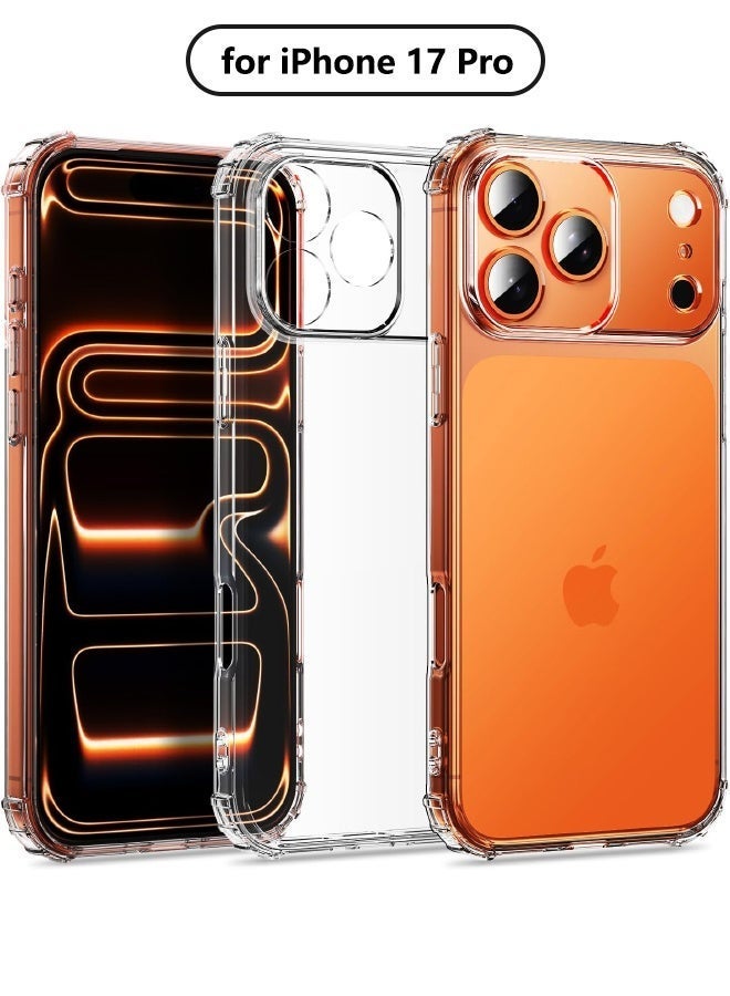 جراب iPhone 17 Pro، جراب TPU شفاف مرن رفيع للغاية ومقاوم للخدش من مادة هلامية مطاطية ناعمة من السيليكون لهاتف iPhone 17 Pro مقاس 6.3 بوصة، شفاف - Image 1