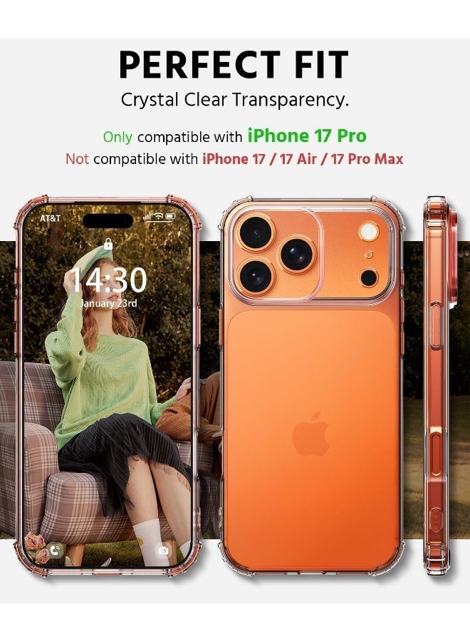 جراب iPhone 17 Pro، جراب TPU شفاف مرن رفيع للغاية ومقاوم للخدش من مادة هلامية مطاطية ناعمة من السيليكون لهاتف iPhone 17 Pro مقاس 6.3 بوصة، شفاف - Image 2