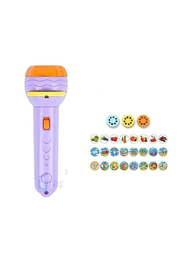 Niyam Mini 3 Slide 24 Pattern Flash Light Projector tourch for Kids Projection Light Toy Flashlight Lamp Students Education Learning Night Light (24 Patterns, 3 Slids)  - Image 1