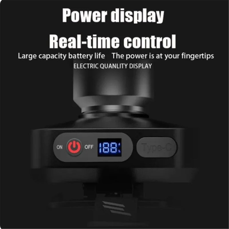 Headlamp: Black Durable ABS Construction - Adjustable Telescopic Zoom High-capacity 18650 Lithium Battery Fast Type-C Charging Long Battery Life Hands-free Lighting for Outdoor Fishing, Night Fishing, - Image 2