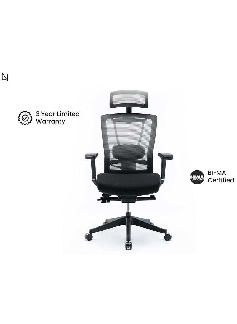 NAVODESK HALO Chair Premium Ergonomic Gaming & Office Chair with Multi Adjustable Features by Navodesk (Pure Black)  - Image 2