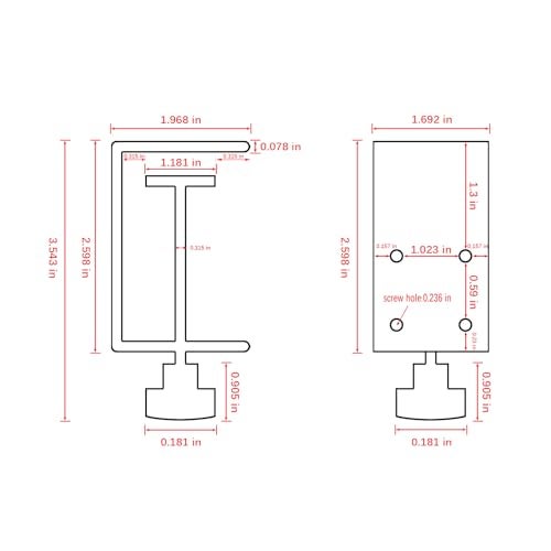 Jhanw Small C Clamps 2 Inch with 4 Small Holes in the Back, 2-Pack Adjustable Desk C-Clamp for Range 0.39"~2", Versatile Clamp for Brake, Parts Assembly, Fastening, Welding, Woodwork, Metal Work - Image 3