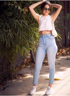 Styli High Rise Skinny Faded Stretchable Jeans by Styli  - Image 4