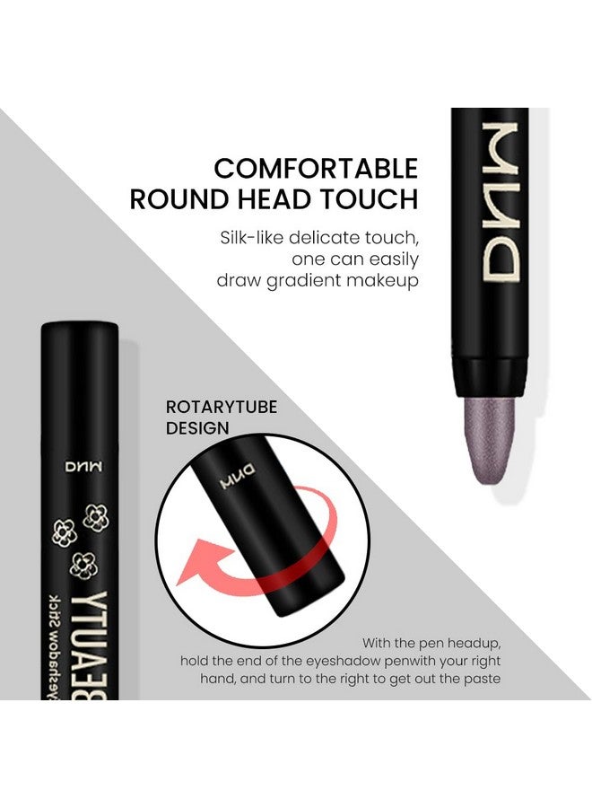 evpct Smoky Amethyst Shimmer Cream Eye Shadow Brightener Sticks Set For Eyes, Smoky Shimmery Matte Pencil Eye Shadow Applicator Stick Pen Palette Makeup Waterproof Sombras En Crema Para Ojos 24# - Image 2