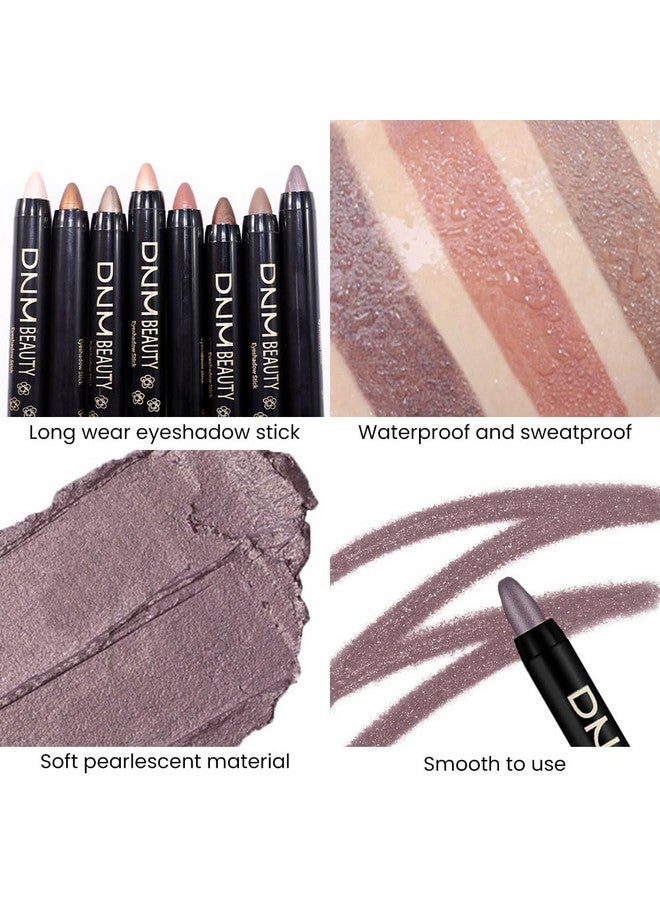 evpct Smoky Amethyst Shimmer Cream Eye Shadow Brightener Sticks Set For Eyes, Smoky Shimmery Matte Pencil Eye Shadow Applicator Stick Pen Palette Makeup Waterproof Sombras En Crema Para Ojos 24# - Image 3