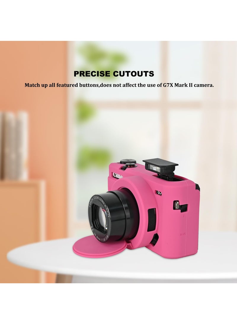Generic Silicone Gel Camera Case for Canon PowerShot G7x Mark II Protective Rubber Soft Camera Cover Bag (Rose)  - Image 4