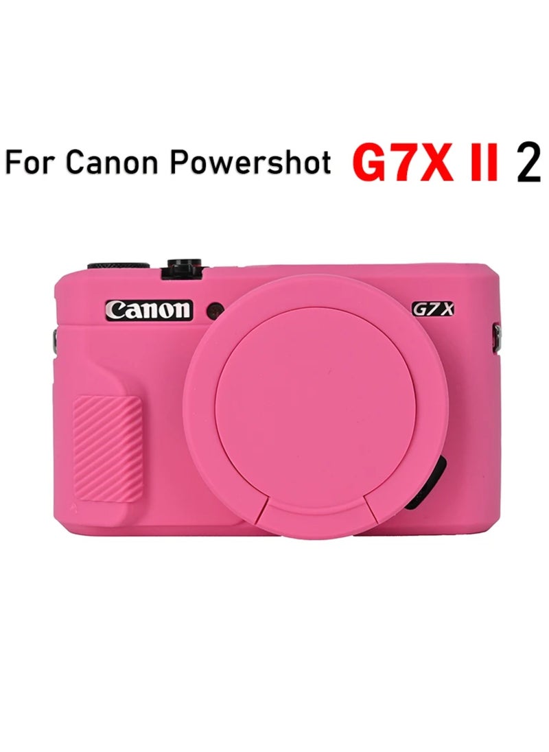Generic Silicone Gel Camera Case for Canon PowerShot G7x Mark II Protective Rubber Soft Camera Cover Bag (Rose)  - Image 1