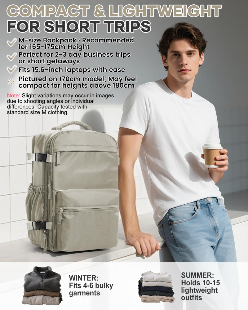 VECAVE Vacuum Travel Backpack with Pump for Women,Personal Item Carry on Backpacks Flight Approved 18x14x8 inches for Men,Laptop Waterproof Work Compression bags Casual Daypack GreyBrown - Image 3