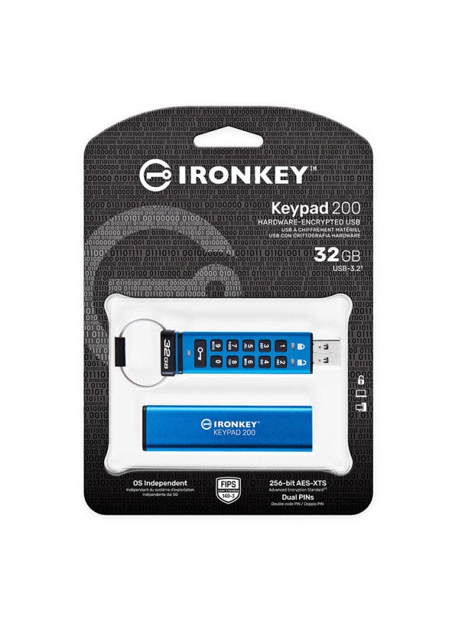 Kingston Kingston 32Gb Usb Flash Drive Ikkp200, 256-Bit Aes Hardware Encryption, Metal Shell, Read Speed 145Mb/S - Image 4