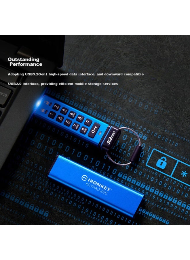 Kingston Kingston 32Gb Usb Flash Drive Ikkp200, 256-Bit Aes Hardware Encryption, Metal Shell, Read Speed 145Mb/S - Image 1