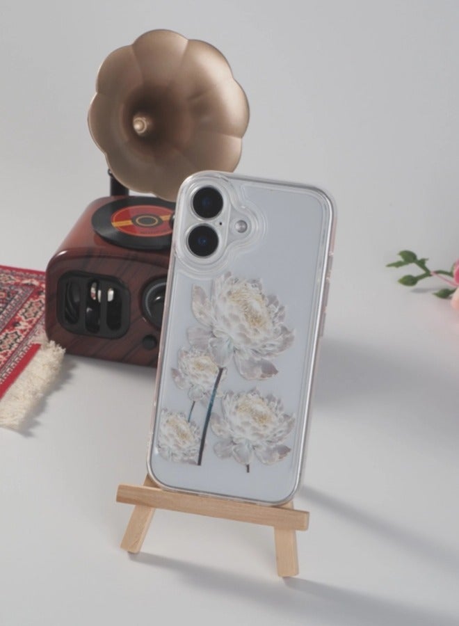 شيبشيب غطاء مصمم خصيصًا لهاتف آيفون 16 بلس، شفاف بنقشة زهور، مرن وناعم ومقاوم للصدمات، غطاء جوال نسائي أنيق - Image 2