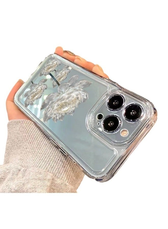 شيبشيب غطاء مصمم خصيصًا لهاتف آيفون 16 بلس، شفاف بنقشة زهور، مرن وناعم ومقاوم للصدمات، غطاء جوال نسائي أنيق - Image 5