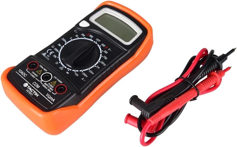 Tactix Digital Multi Meter Orange and Black 403001 - Image 2