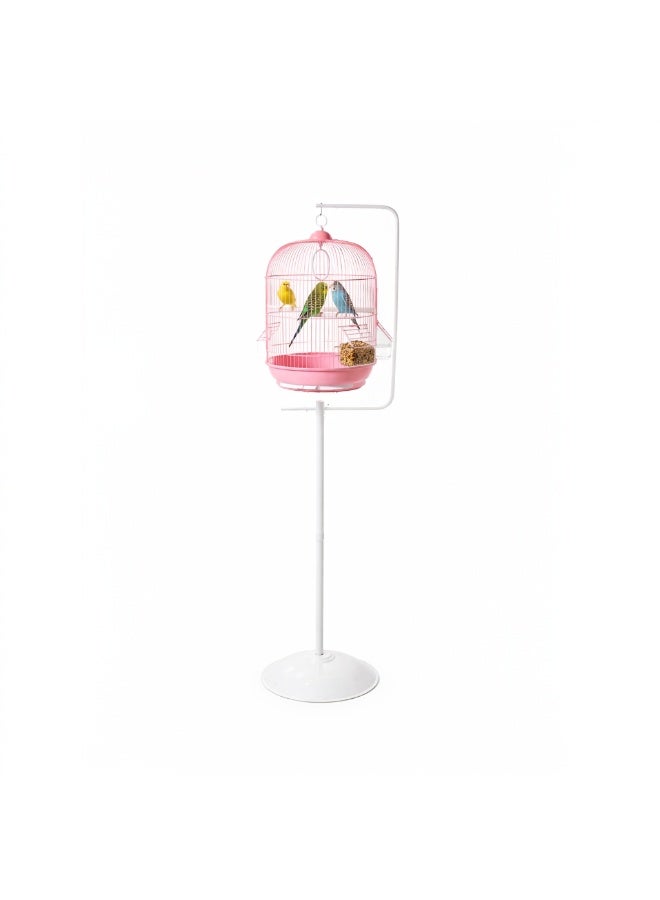 Dayang A309 Bird Cage with PED9910 Curved Stand Combo - Pink & White - Image 3