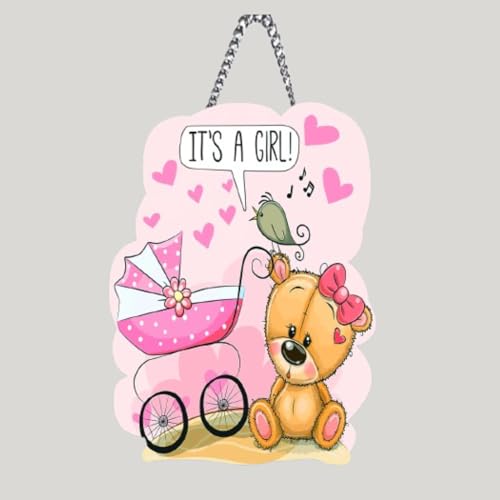 pnf Xpression Decor Quote Wall art & Door Hanging Frame For Kitchen, Dining, restaurants Decor | Walland home Decor for Living Room | Room Decor Wall Decor Items For Bedroom | (It's A Girl) - Image 2