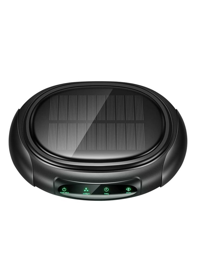 SOLARAE Car Portable Air Purifier, Car Air Purifier Ionizer with Negative Ions, for Smokers Quiet Ionic Air Cleaner, for Car Small Room, Solar panels and USB Dual Charging - Image 1